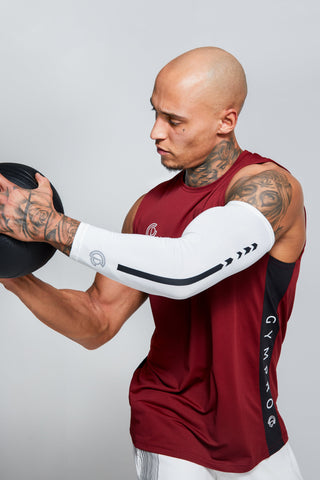 Mens - GymPro Hyper Compression Arm Sleeve - White