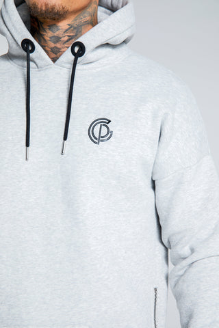 Mens - Longline Hoodie - Grey