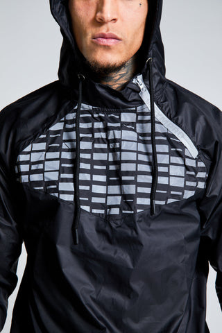 Hybrid Reflective Performance Sweat Suit Top - Black