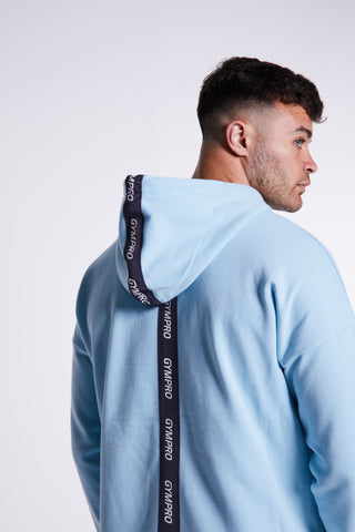 Mens - Pouch Longline Hoodie - Blue