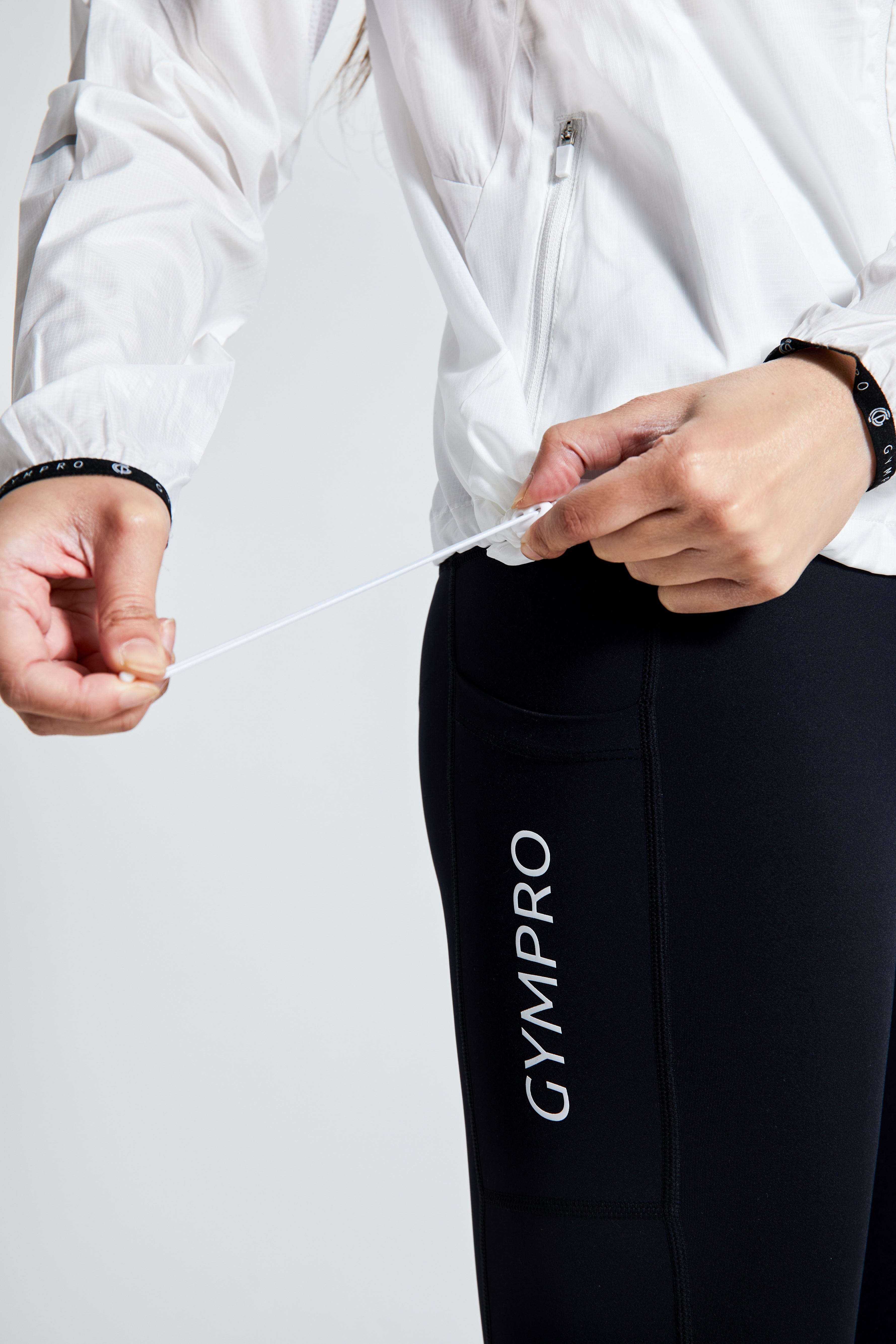 Womens- Lightweight Running Jacket White – GymPro Apparel