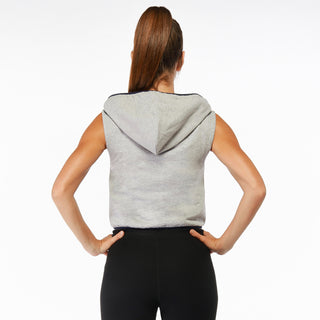 Grey GymPro Evolution Cropped Sleeveless Hoodie