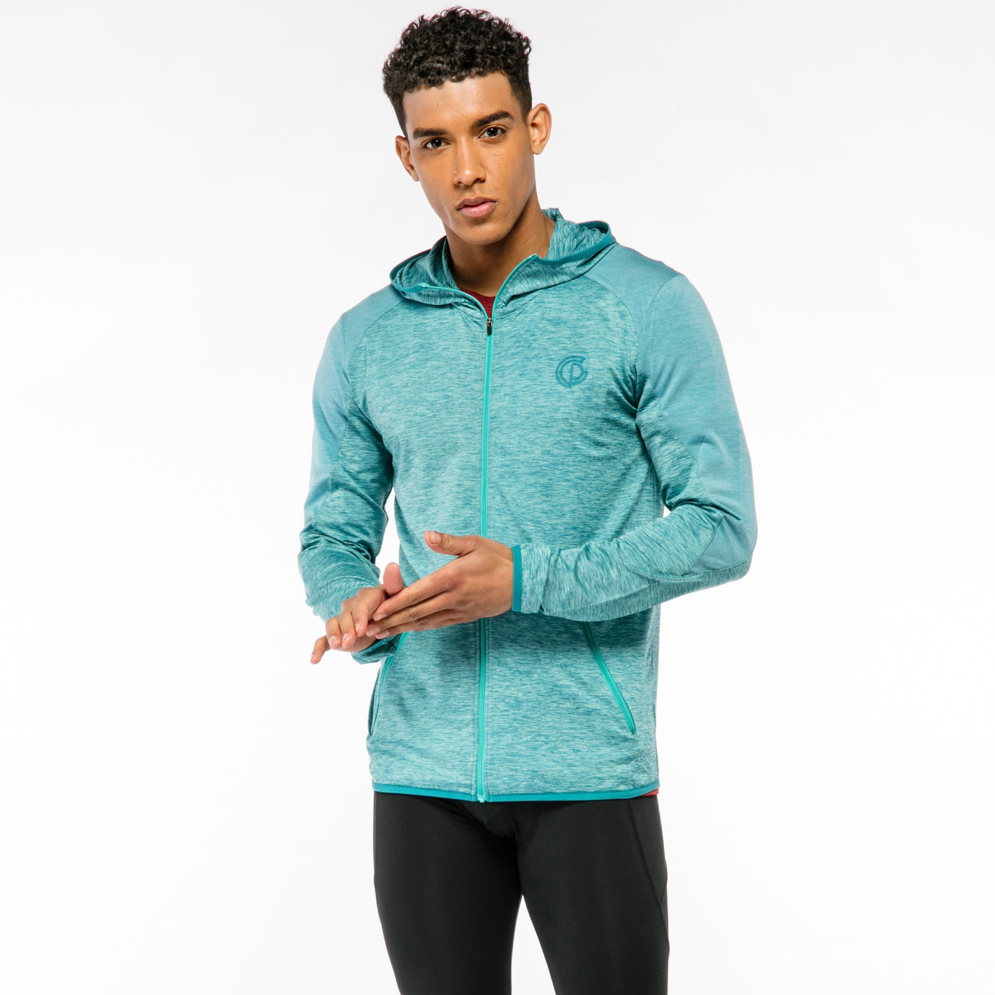 Mens Performance Training Hoodie Teal GymPro Apparel