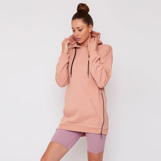 Womens - Longline Hoodie - Nude