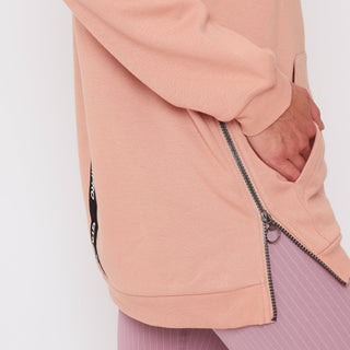 Womens - Longline Hoodie - Nude