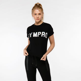 Black GymPro Iconic Logo Cropped Tee