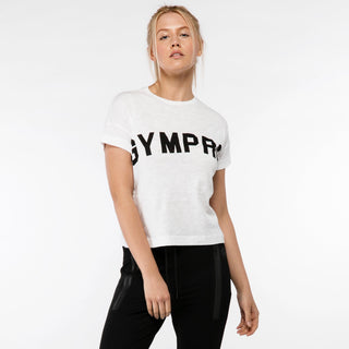 White GymPro Iconic Logo Cropped Tee